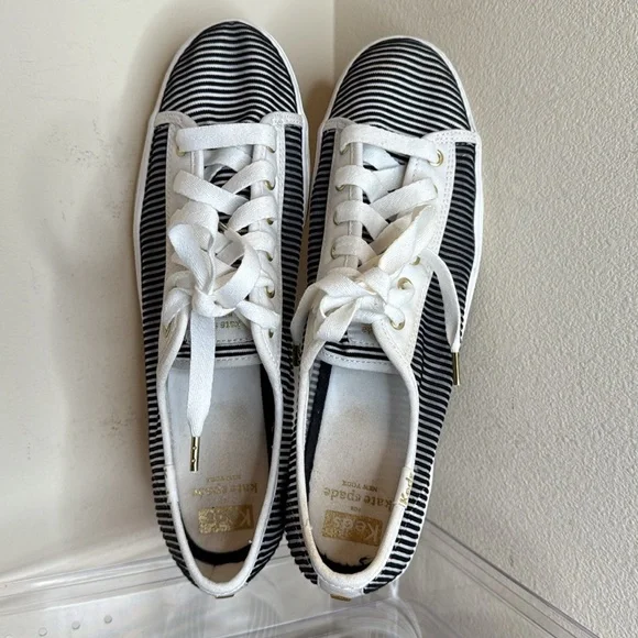 Women's Keds Kate Spade Shoes, 9.5, Black & White - Picture 2 of 11